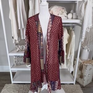 Grace & Emma size smedium,CLOSING UP SHOP!! REd kimono, bohemian boho #2753